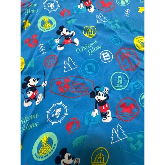 Disney Mickey Mouse Short Sleeve Shirt Blue Welcome Home All Over Print Mens XL - Picture 5 of 5